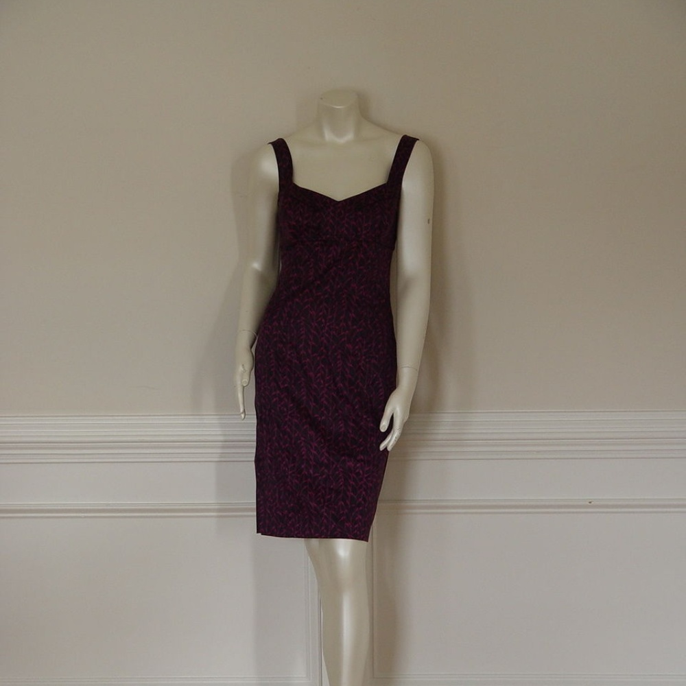 DvF HERON SMALL VINE MAGENTA DRESS - size 12